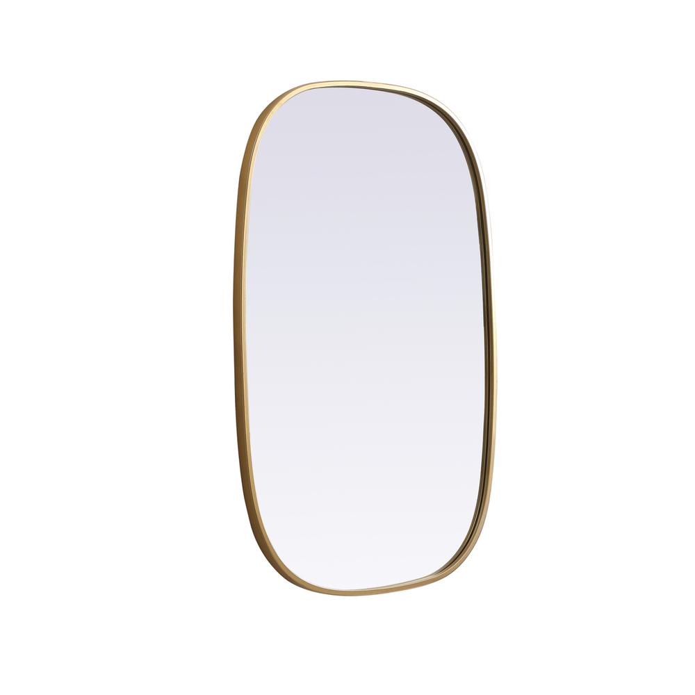 Metal Frame Oval Mirror 24x36 Inch in Brass. Picture 7