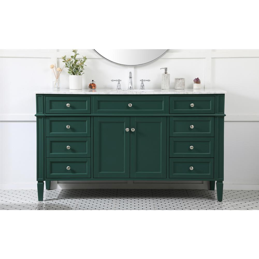 60 inch Single bathroom vanity in green. Picture 14