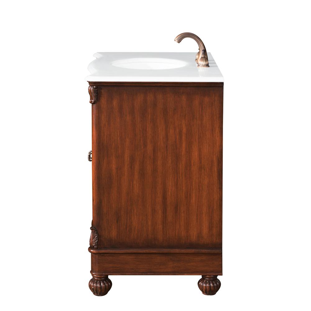 36 inch Single Bathroom vanity in brown with ivory white engineered marble. Picture 5