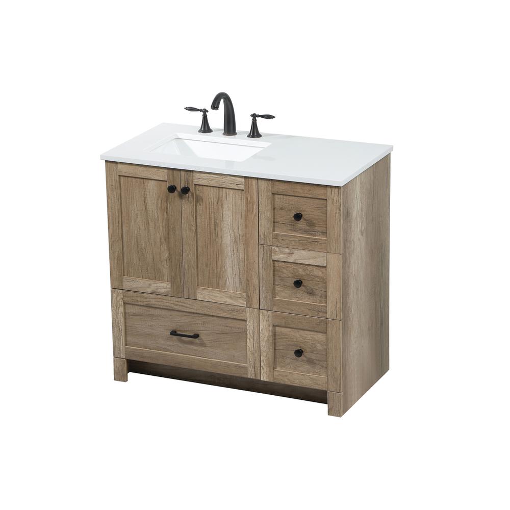 36 inch Single bathroom vanity in natural oak. Picture 8