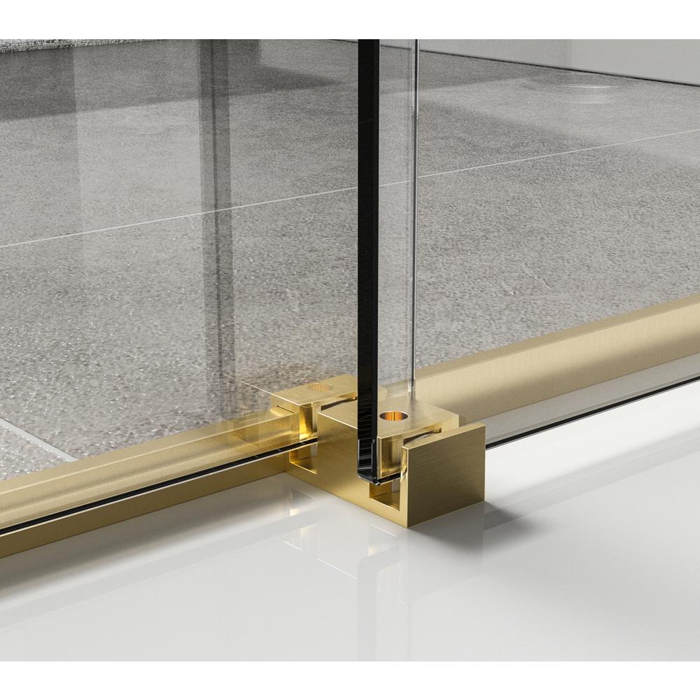 Semi-frameless shower door 60 x 76 Brushed Gold. Picture 9