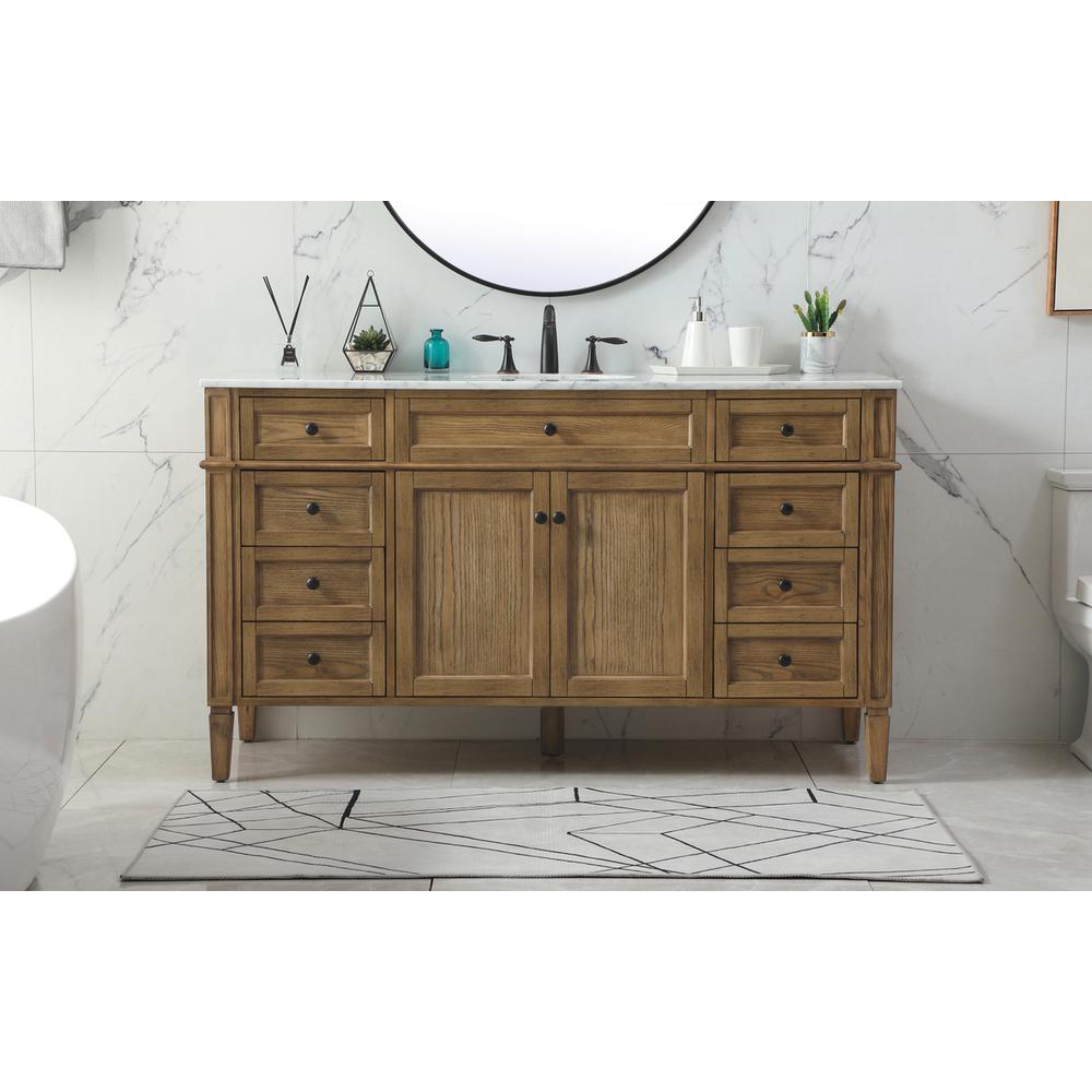 60 inch Single bathroom vanity in driftwood. Picture 14