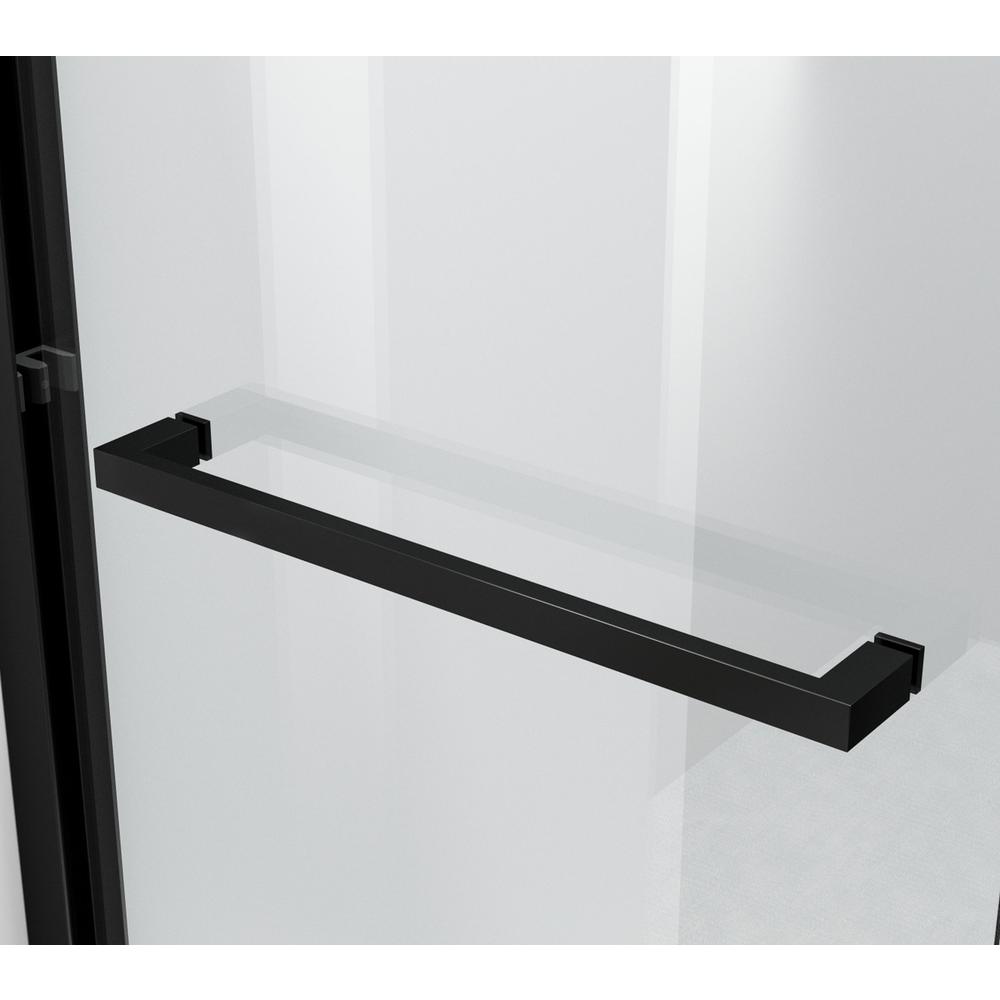 Semi-frameless shower door 60 x 76 Matte Black. Picture 8