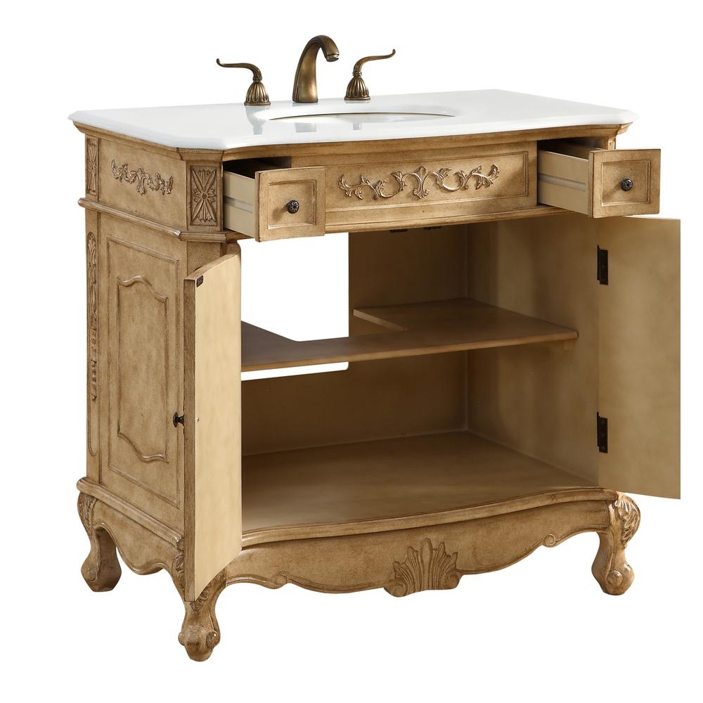 36 inch Single Bathroom vanity in Antique Beige. Picture 3