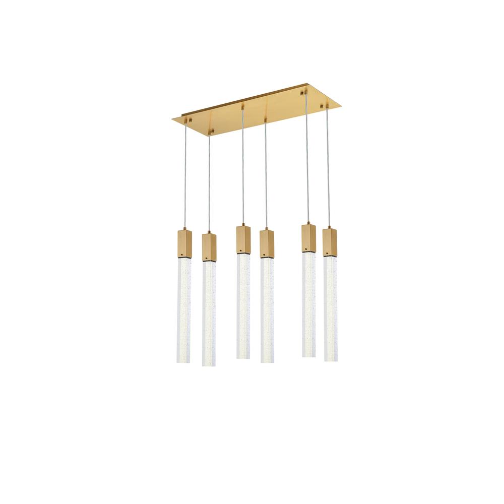 Weston 6 lights pendant in satin gold. Picture 6