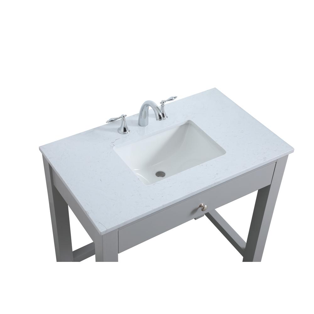 36 Inch ADA Compliant Bathroom Vanity In Grey. Picture 10