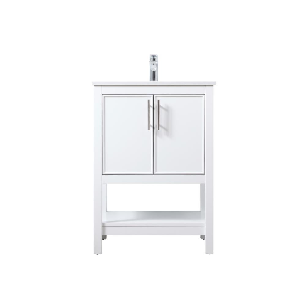 24 Inch SIngle Bathroom Vanity In White. Picture 1