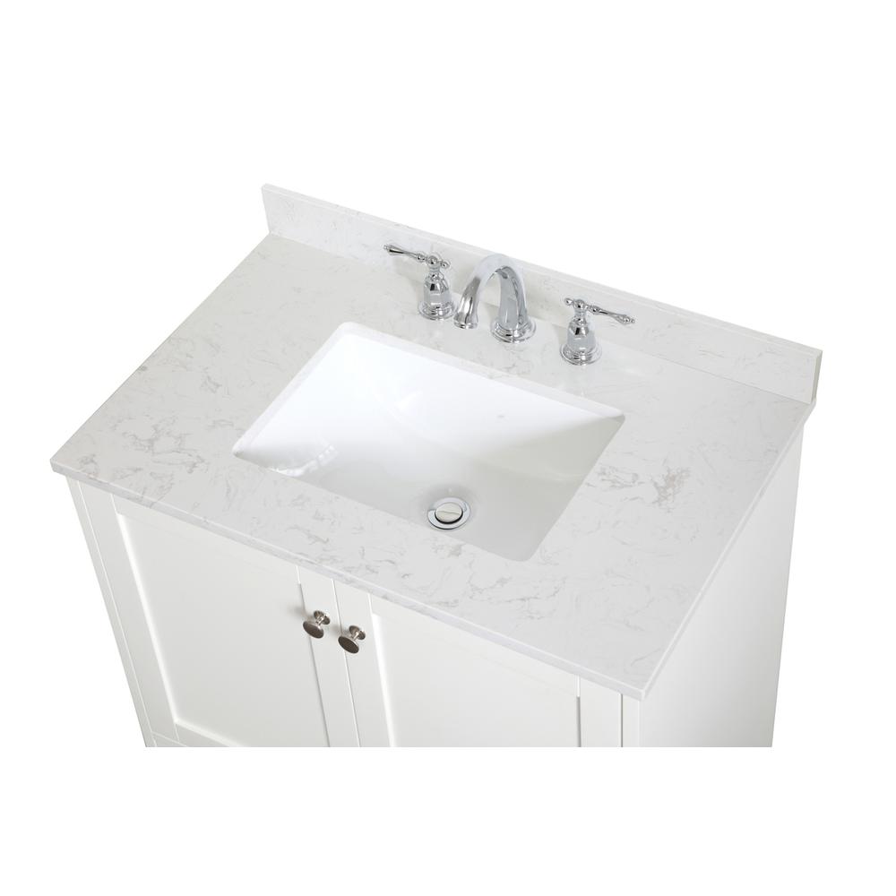 30 inch Single Bathroom Vanity in White with Backsplash. Picture 10