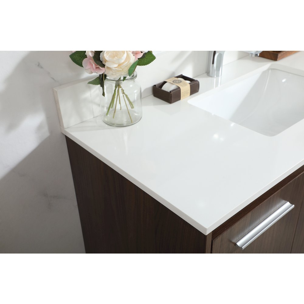 40 Inch Single Bathroom Vanity In Walnut With Backsplash. Picture 6