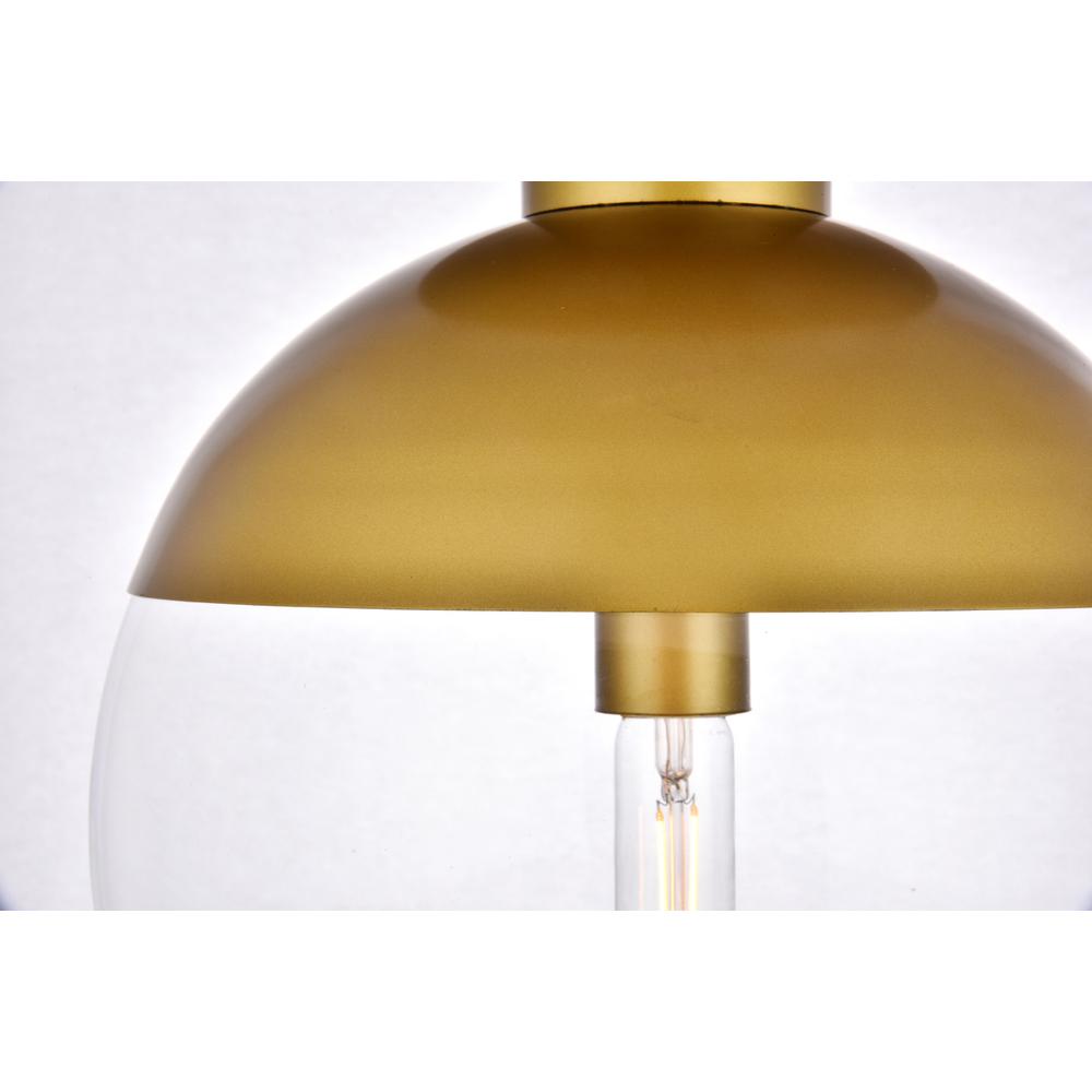 Eclipse 1 Light Brass Flush Mount With Clear Glass. Picture 3