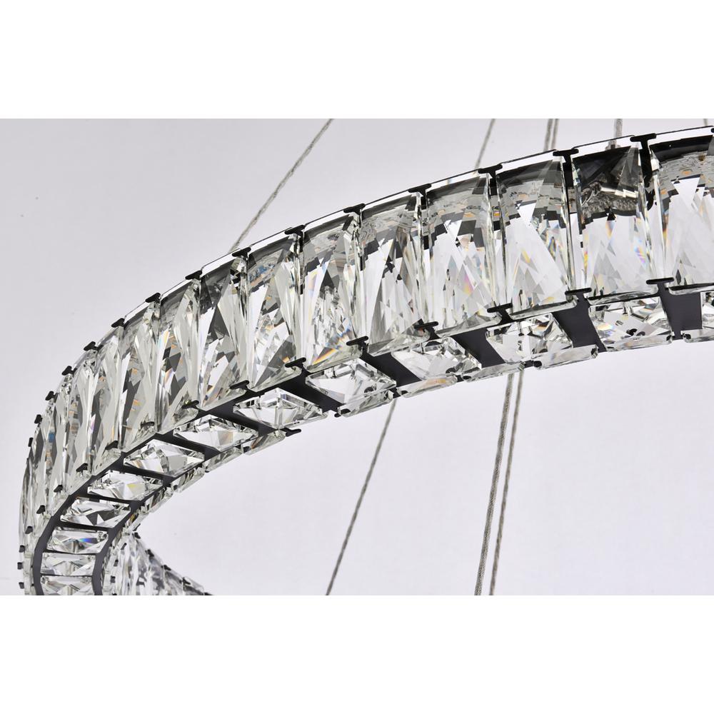 Monroe 36 inch LED double ring chandelier in black. Picture 5
