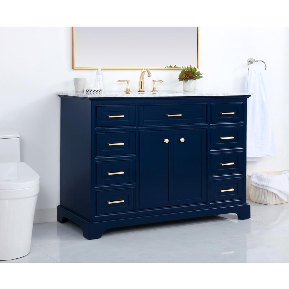 48 inch Single bathroom vanity in Blue. Picture 3
