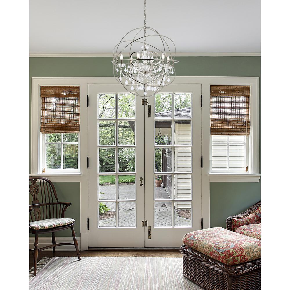 Geneva 6 light polished nickel Chandelier Clear Royal Cut crystal. Picture 8