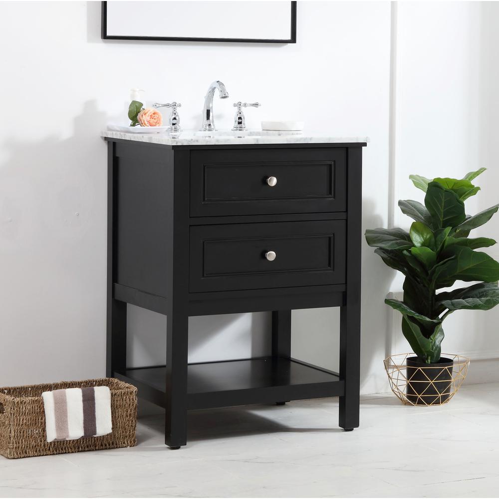 24 in. Single bathroom vanity set in Black. Picture 2