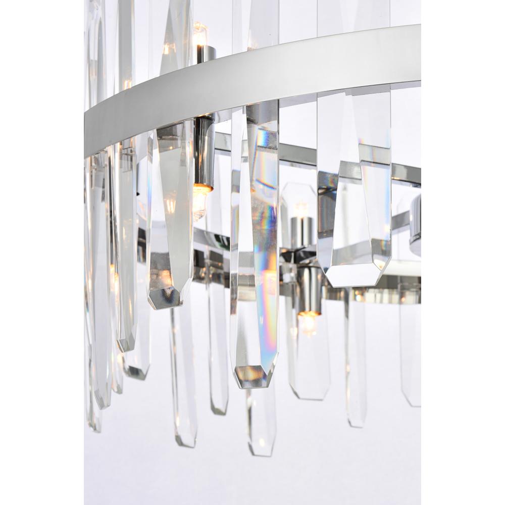 Serena 25 inch crystal round pendant in chrome. Picture 3