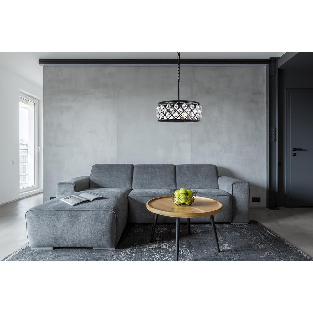Madison 5 light Matte Black Chandelier Clear Royal Cut Crystal. Picture 5