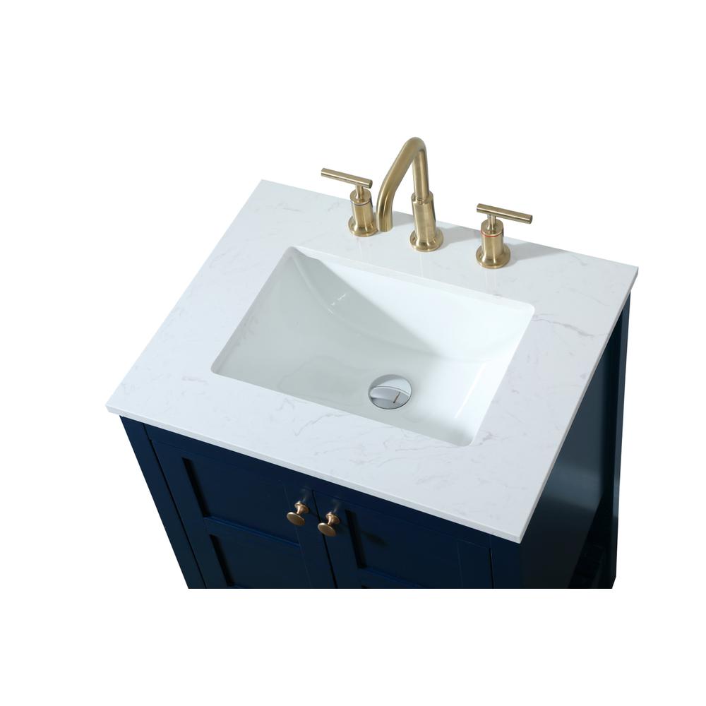 24 inch Single bathroom vanity in blue. Picture 10