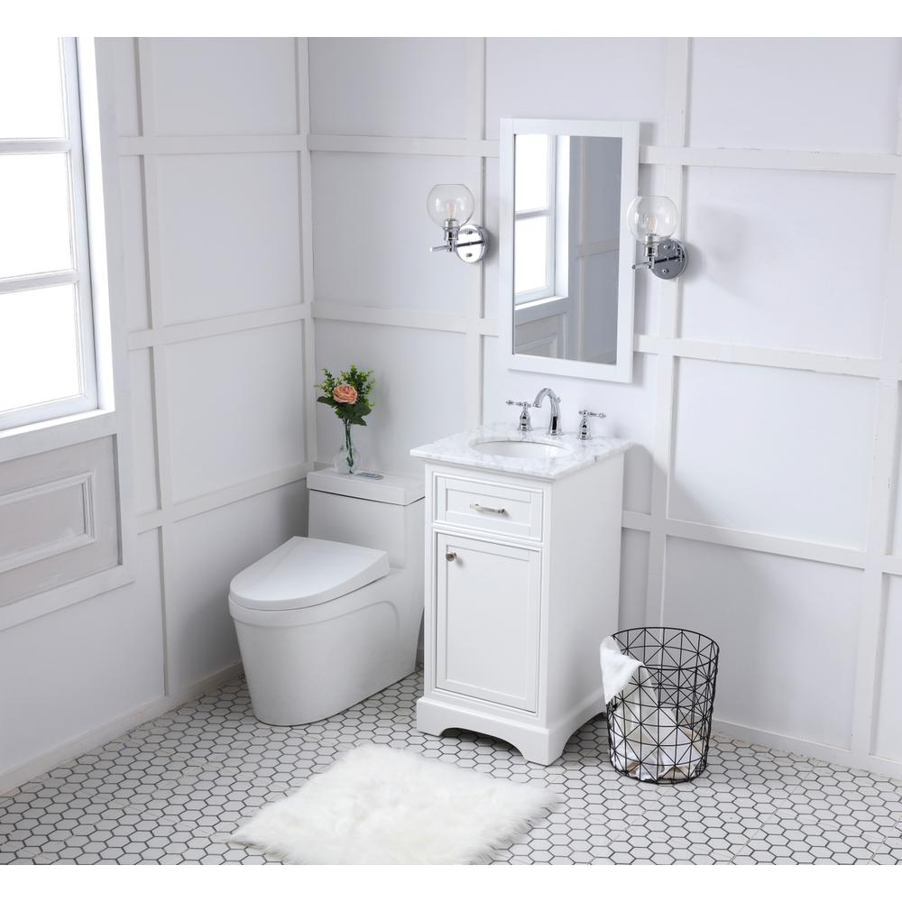 19 in. Single Bathroom Vanity set in white. Picture 11