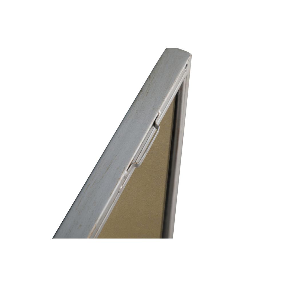 Metal frame Rectangle Mirror 30 inch Silver. Picture 10