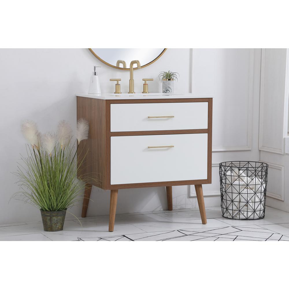 30 inch bathroom vanity in White. Picture 2