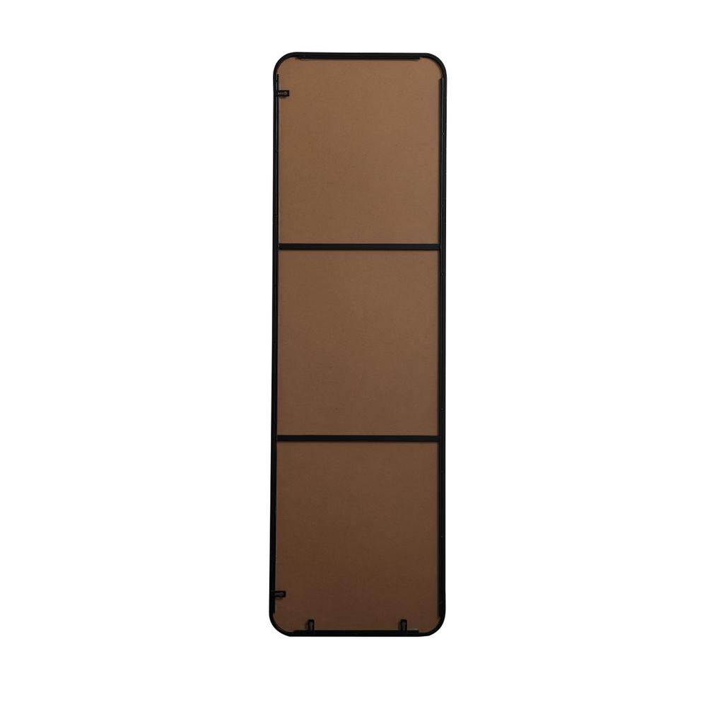 Soft corner metal rectangular mirror 18x60 inch in Black. Picture 8