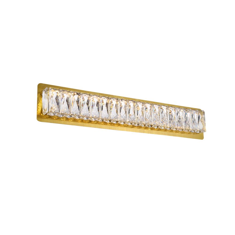 Monroe Integrated LED chip light gold Wall Sconce Clear Royal Cut Crystal. Picture 2