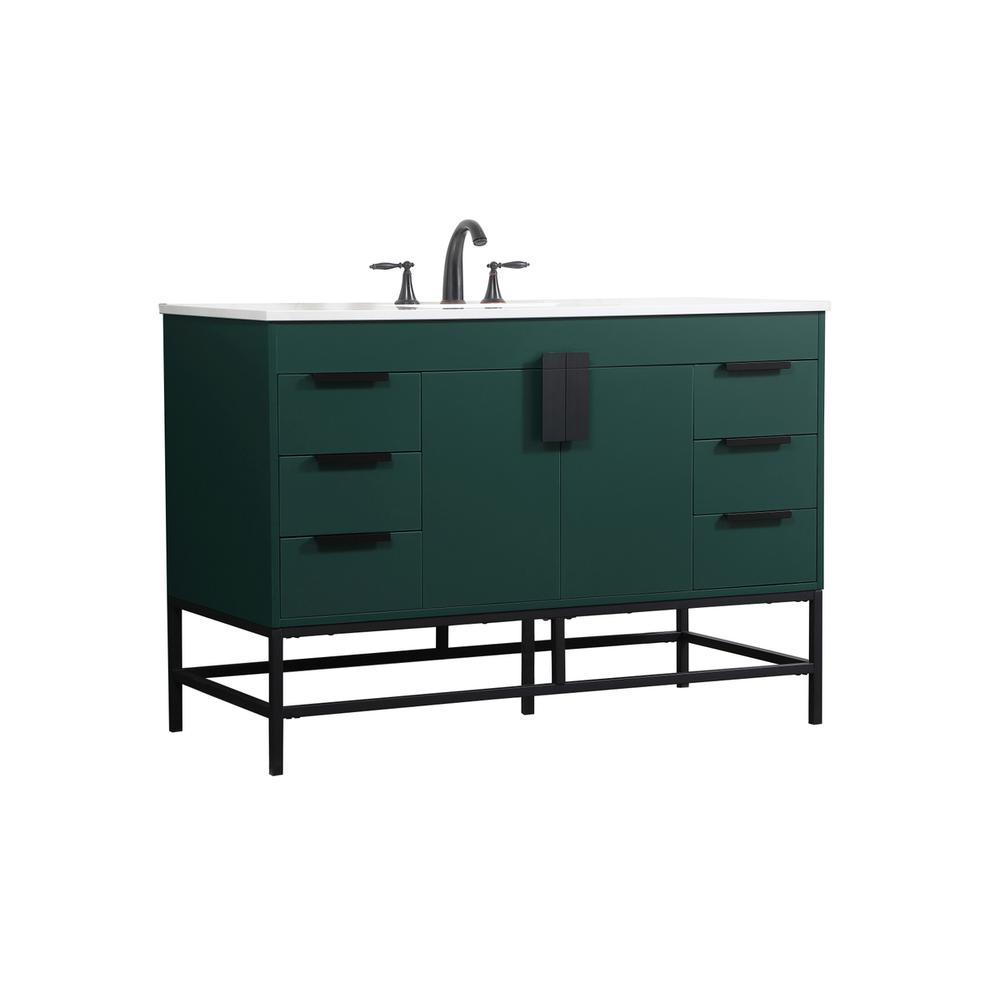 48 inch Single bathroom vanity in green. Picture 7