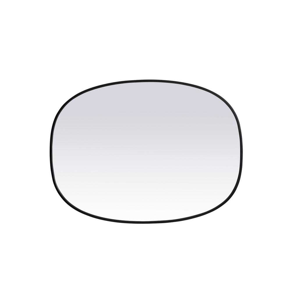 Metal Frame Oval Mirror 30x40 Inch in Black. Picture 8