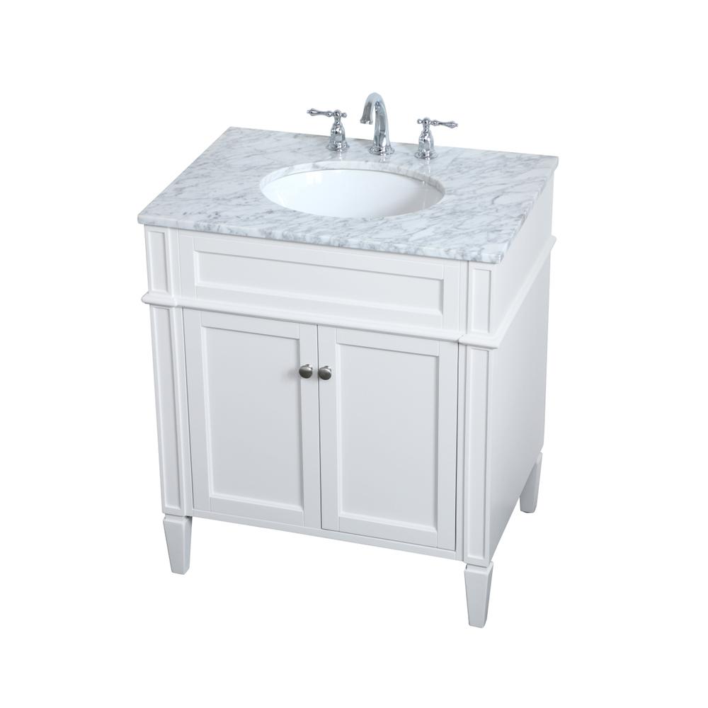 30 inch Single bathroom vanity in White. Picture 7