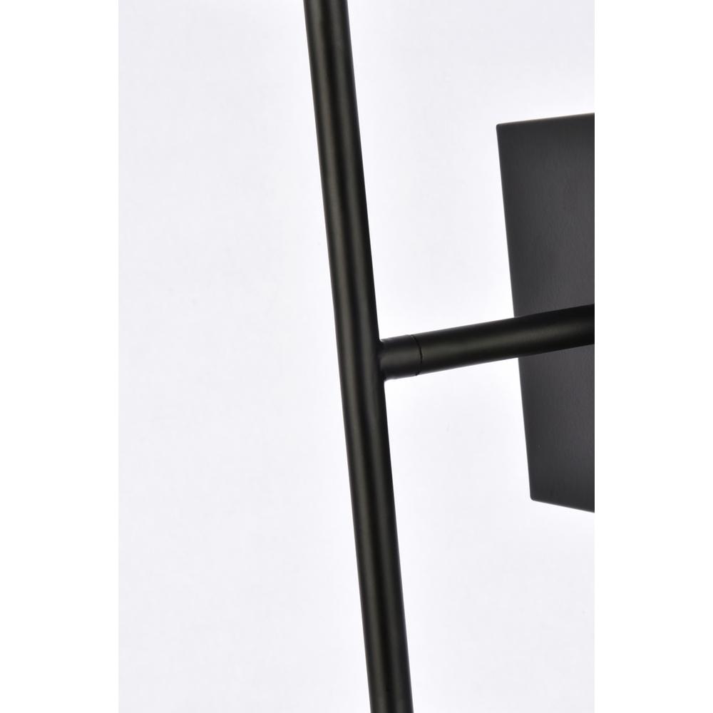 Neri 2 lights black and clear glass wall sconce. Picture 4