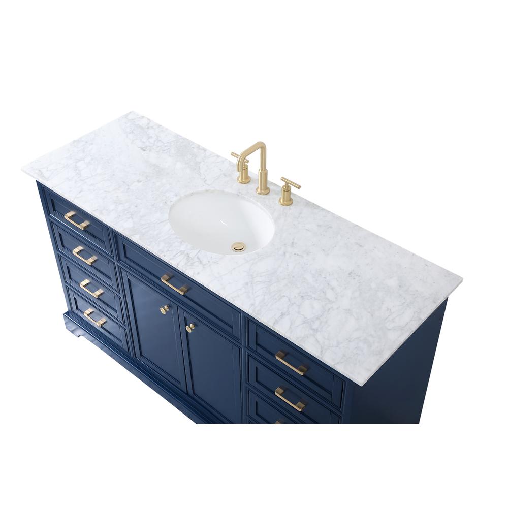 60 inch Single bathroom vanity in blue. Picture 10