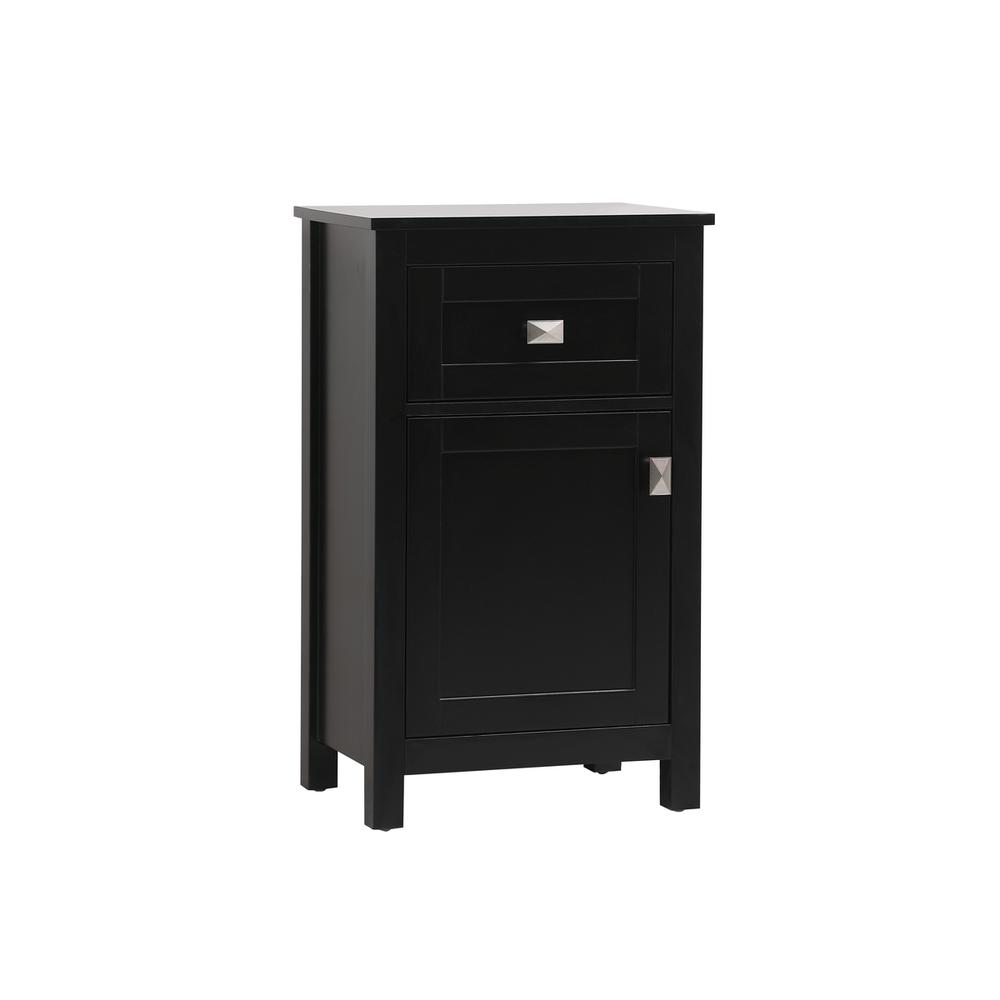 18 Inch Wide Bathroom Storage Freedstanding Cabinet In Black. Picture 13