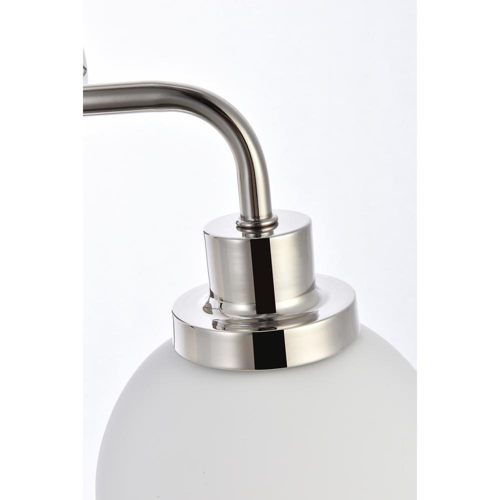 Hanson 3 lights bath sconce in polished nickel with frosted shade. Picture 5