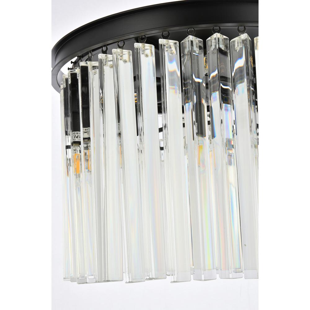 Sydney 6 light Matte Black Flush Mount Clear Royal Cut Crystal. Picture 5