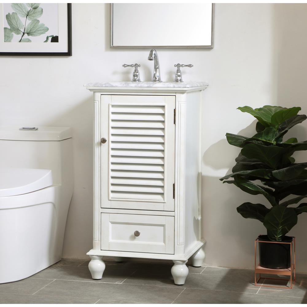 19 inch Single Bathroom Vanity in Antique White. Picture 2