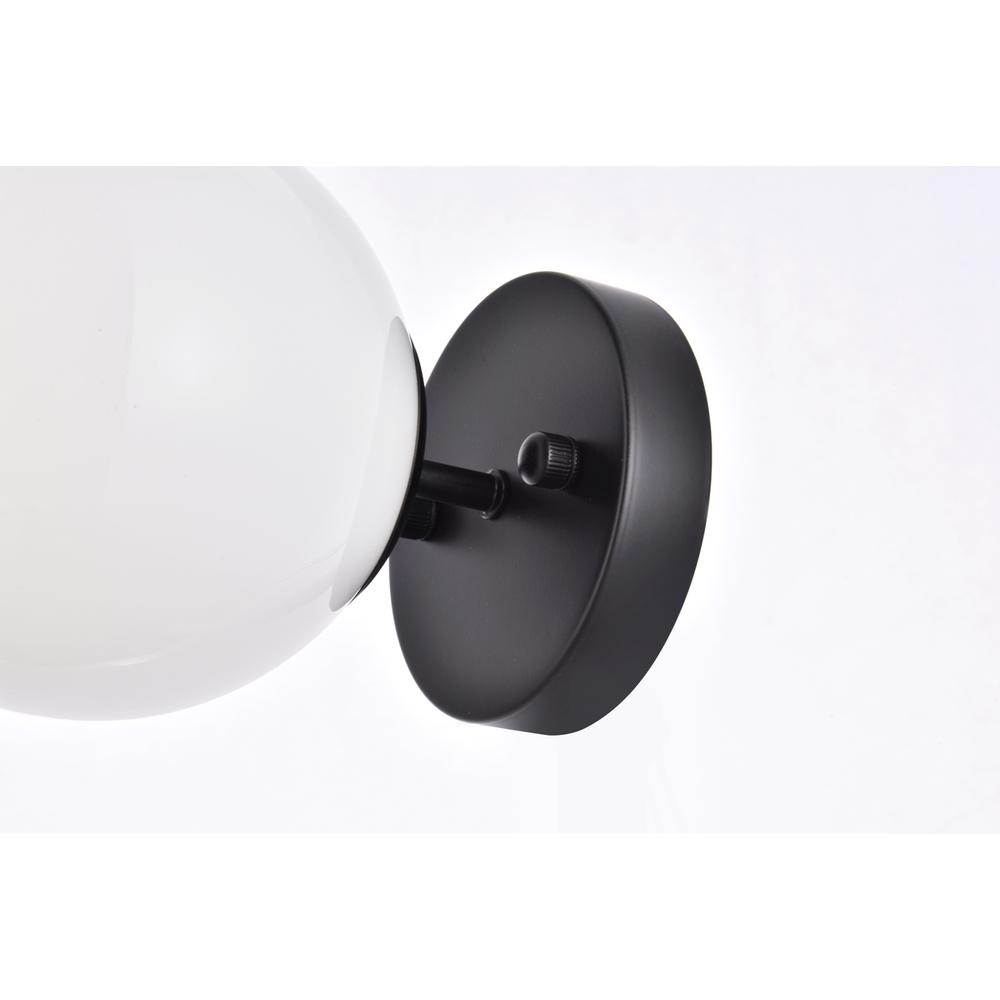 Mimi six inch dual flush mount and bath sconce in black with frosted glass. Picture 3