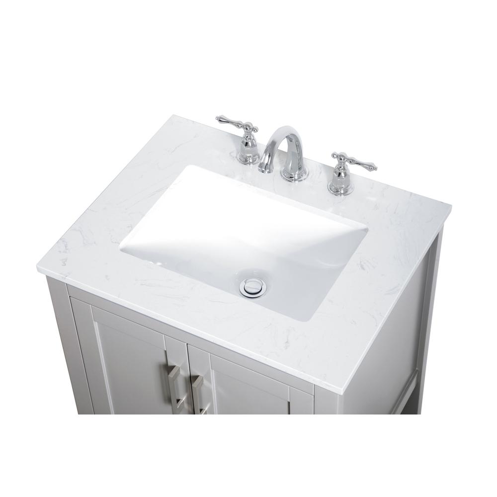 24 inch Single Bathroom Vanity in Grey. Picture 9