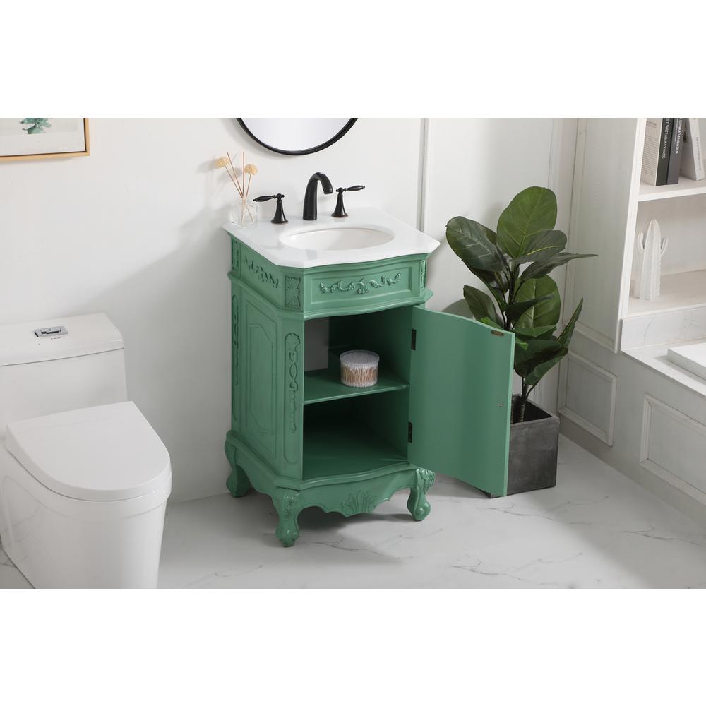 21 inch Single Bathroom vanity in vintage mint. Picture 3