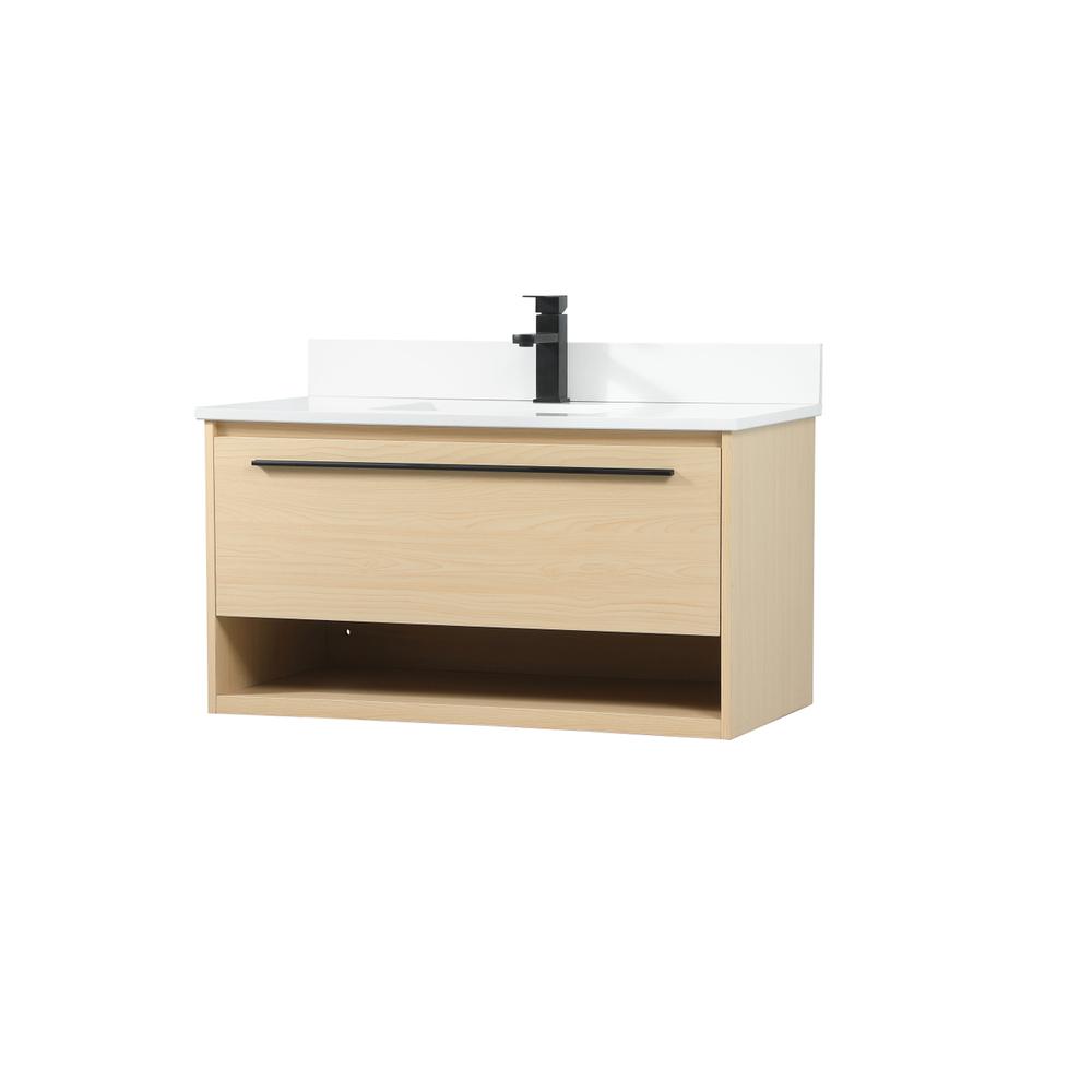 36 inch Single bathroom vanity in maple with backsplash. Picture 7