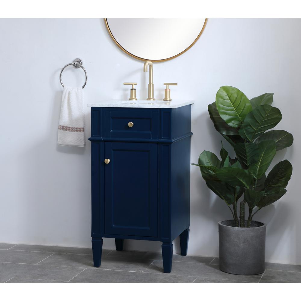 18 inch Single bathroom vanity in blue. Picture 2