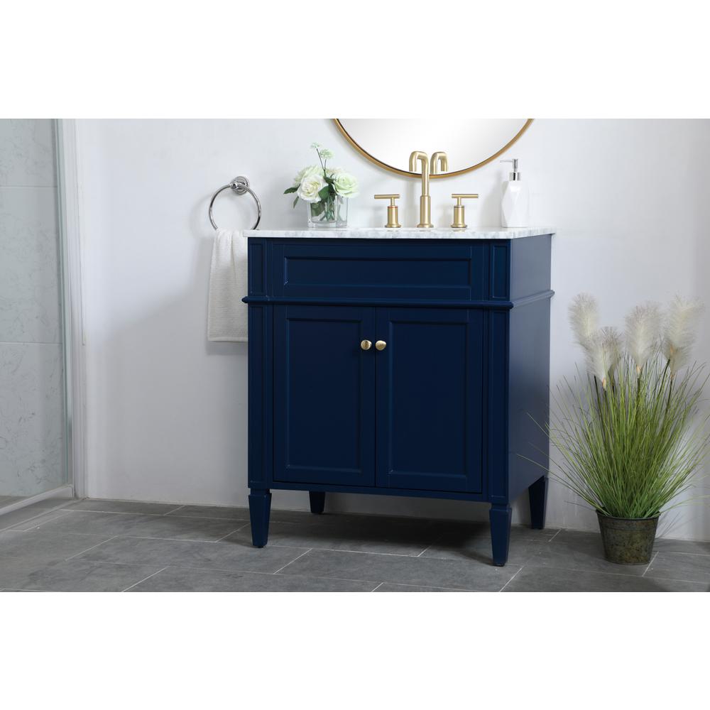 30 inch Single bathroom vanity in blue. Picture 2