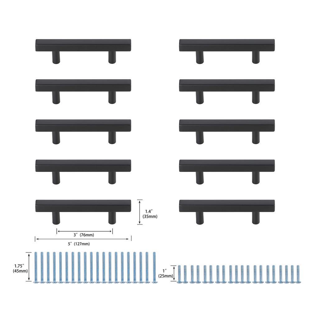 Dior 3" Center to Center Matte Black Bar Pull Multipack (set of 10). Picture 5