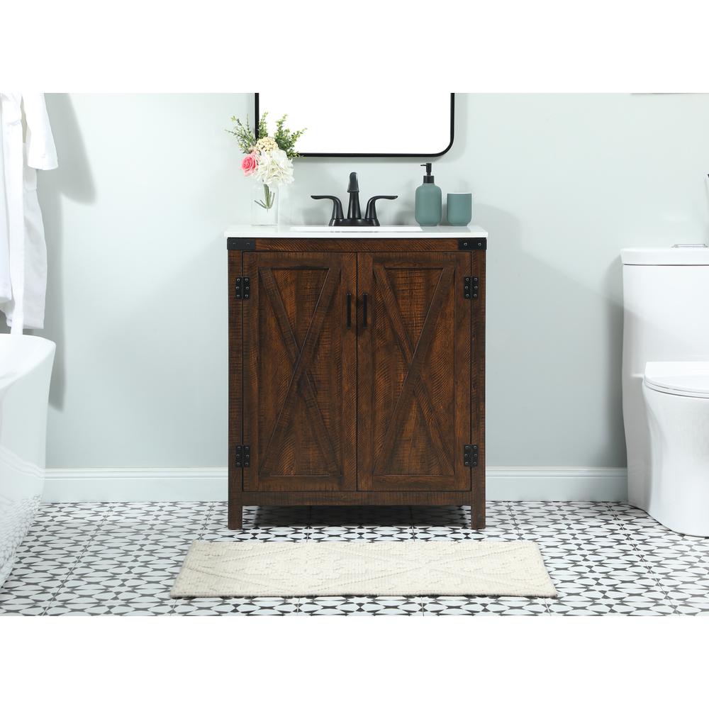 30 inch Single bathroom vanity in expresso. Picture 14