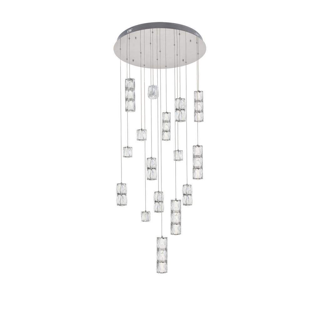 Polaris LED light Chrome Pendant Clear Crystal. Picture 6