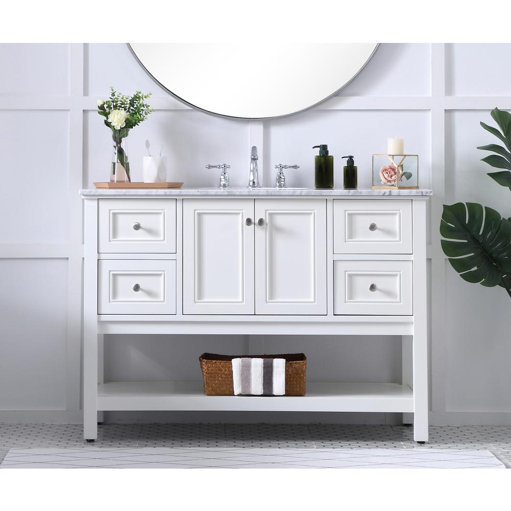 48 in. Single bathroom vanity set in White. Picture 14