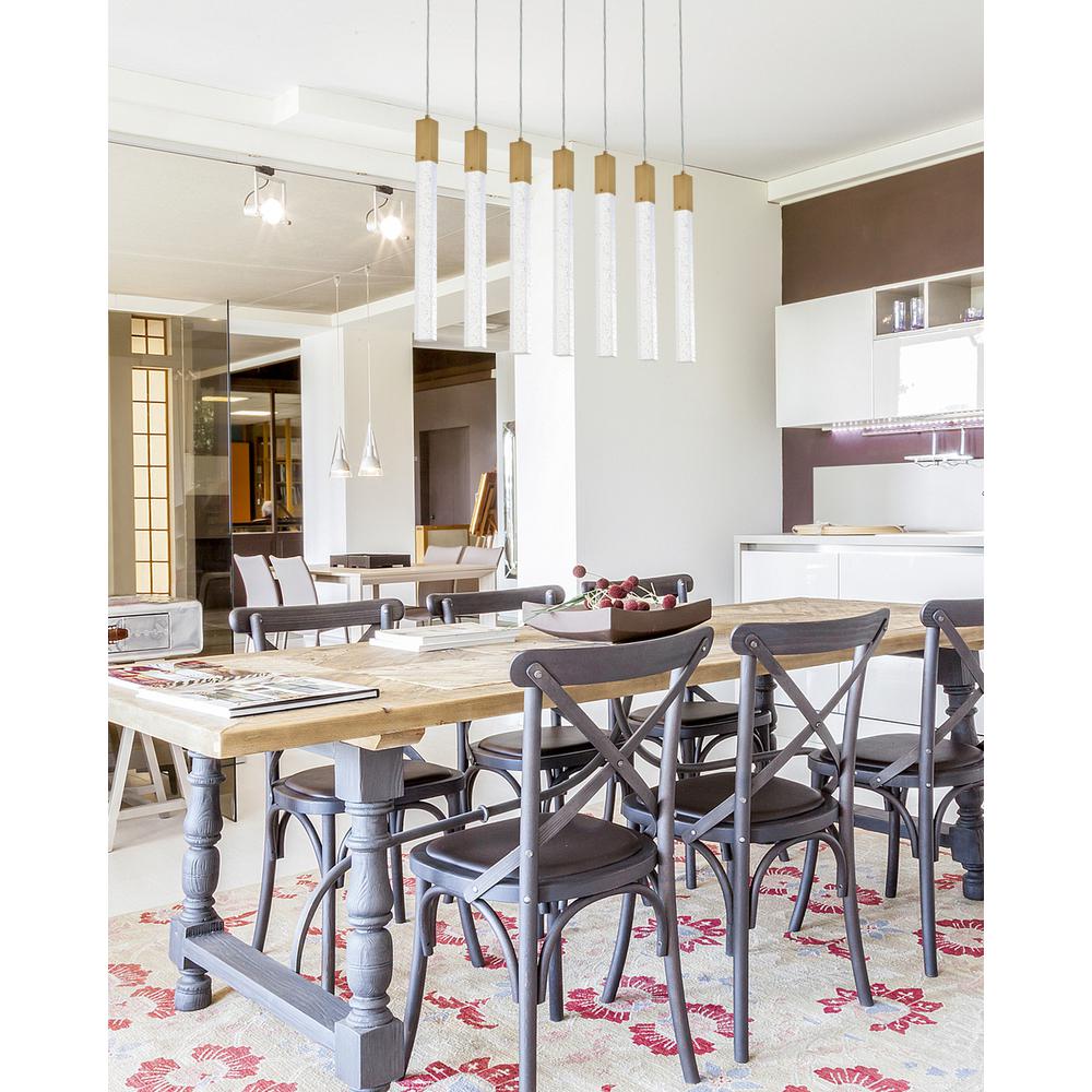 Weston 7 lights pendant in satin gold. Picture 8