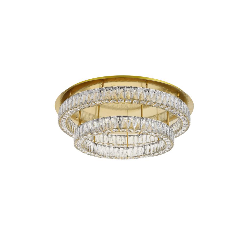 Monroe LED light Gold Flush Mount Clear Royal Cut Crystal. Picture 6