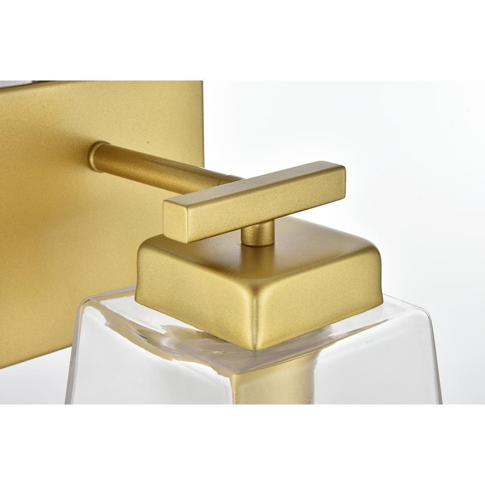 Merrick 1 light Brass and Clear Bath Sconce. Picture 5