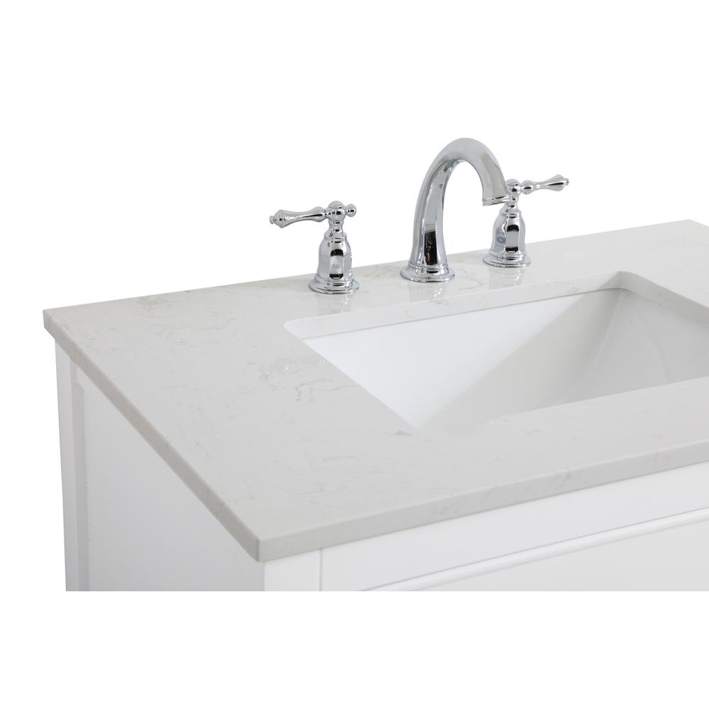 30 inch Single Bathroom Vanity in White. Picture 10