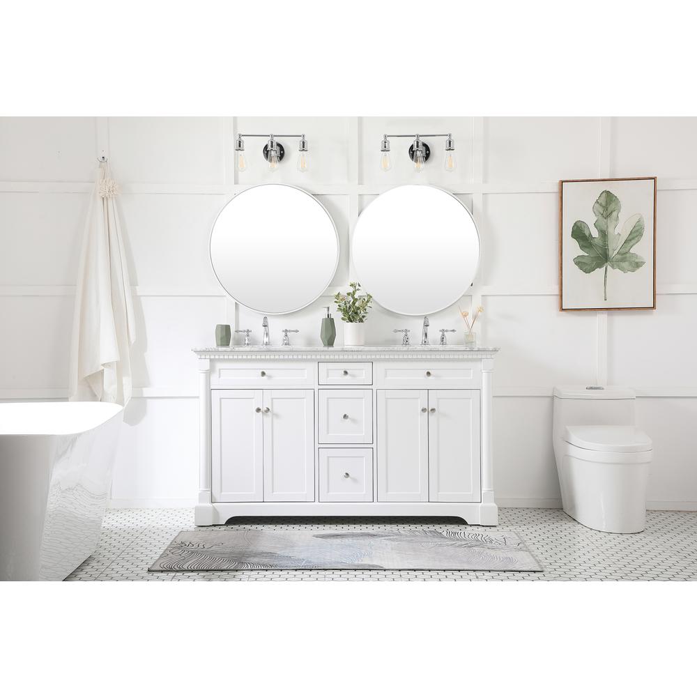 60 inch double bathroom vanity in White. Picture 4